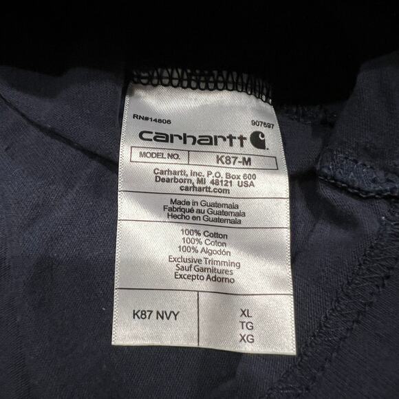 Carhartt Men's Loose Fit‎ K87 NVY Front Pocket Short Sleeve T Shirt XL Lot Of 3 - Picture 6 of 6